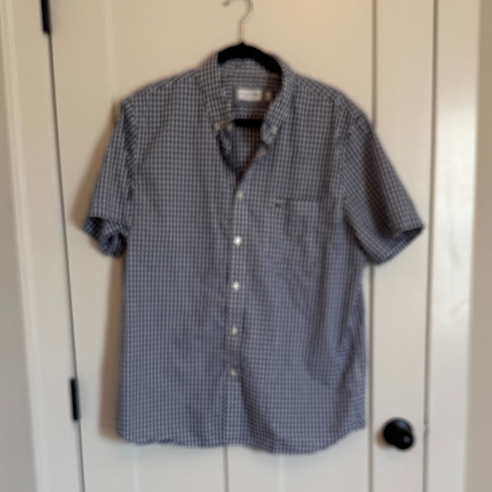LACOSTE Men's Blue Checkered gingham Shirt XL